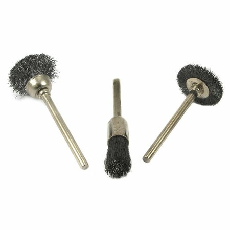 FORNEY 3-Piece Bristle Wire Brush Set with 1/8 in Shank 60241